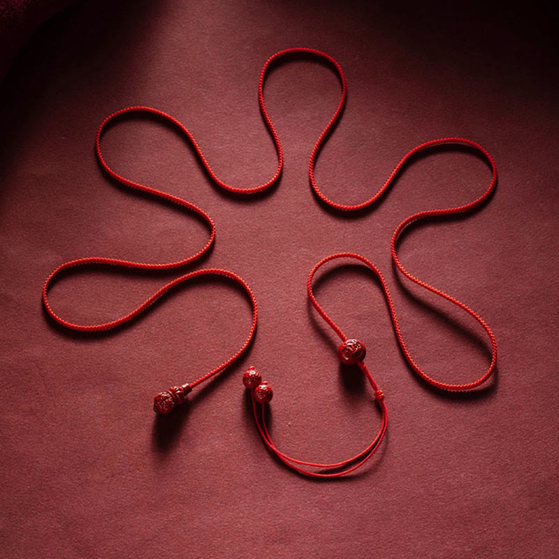 Buddhist Blessing Natural Cinnabar Chinese Zodiac Gourd Calm Blessing Red String Belly Chain