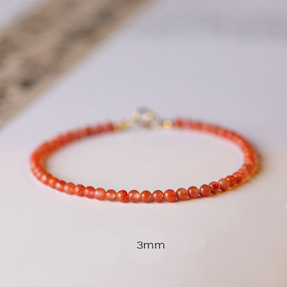 Buddhist Blessing Natural Cherry Persimmon Red Agate Ultra-thin Beads Confidence Bracelet