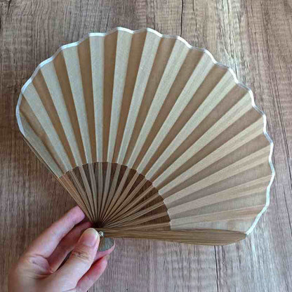 Buddhist Blessing Retro Solid Color Shell Shape Handheld Bamboo Folding Fan
