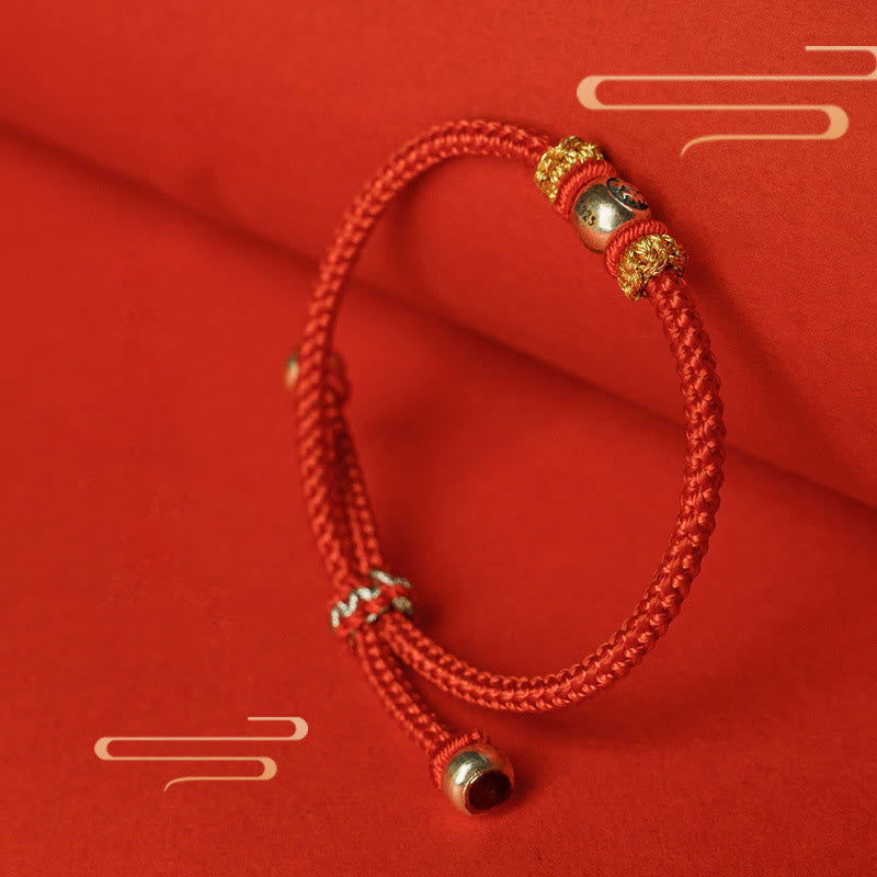 Buddhist Blessing Red String Chinese Characters Protection Bracelet