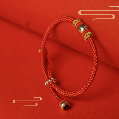 Buddhist Blessing Red String Chinese Characters Protection Bracelet