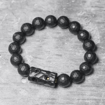 Buddhist Blessing Matte Frosted Surface Black Onyx Ebony Protection Bracelet