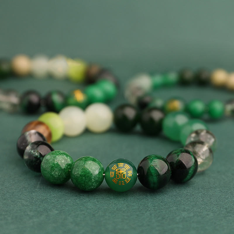 Buddhist Blessing Five Elements Various Agate Balance Luck Bracelet