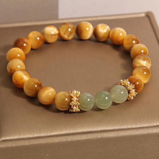 Buddhist Blessing Tiger Eye Jade Courage Bracelet