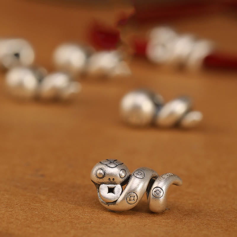 Buddhist Blessing 999 Sterling Silver Year of the Snake Handmade Copper Coin Protection Braided Bracelet