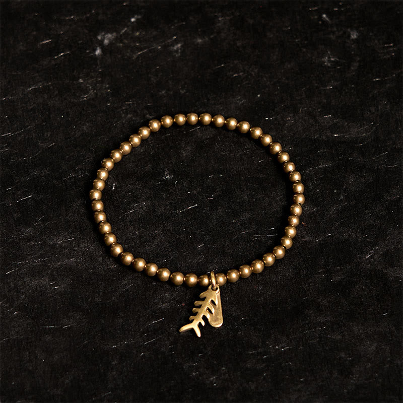 Buddhist Blessing Copper Fish Bone Healing Bracelet