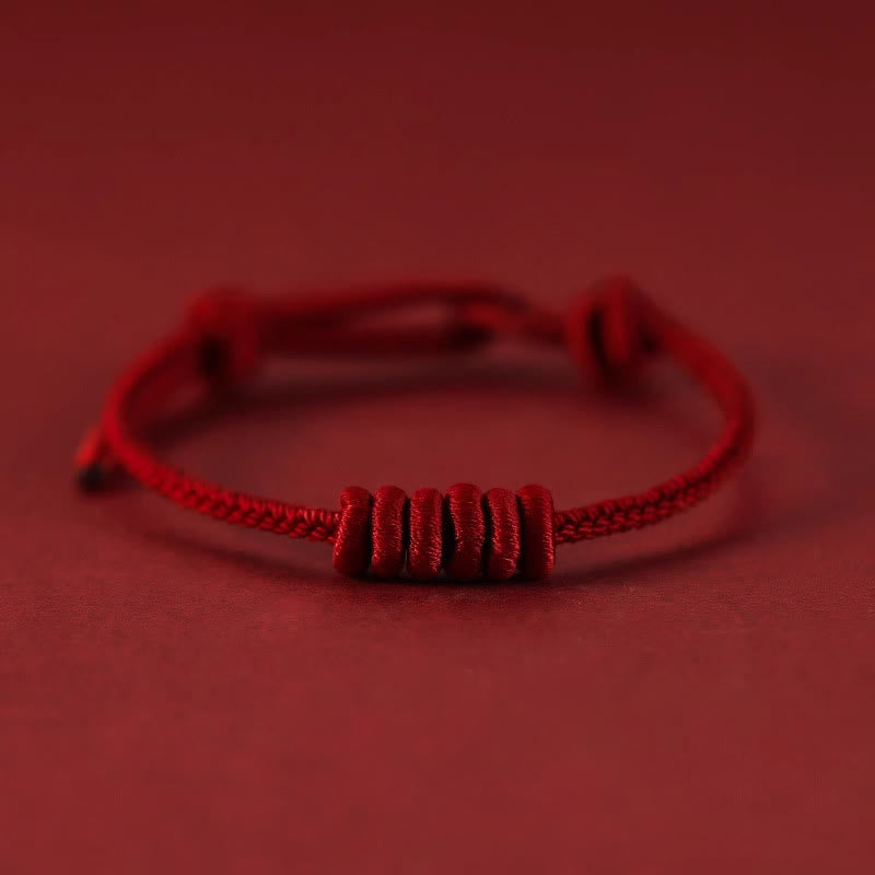 Buddhist Blessing Red String Eight Stranded Rope Strength Bracelet