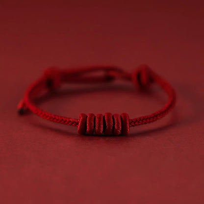 Buddhist Blessing Red String Eight Stranded Rope Strength Bracelet