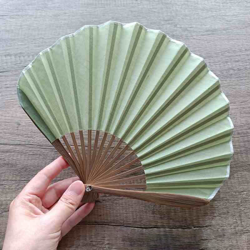 Buddhist Blessing Retro Solid Color Shell Shape Handheld Bamboo Folding Fan
