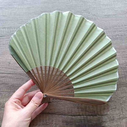 Buddhist Blessing Retro Solid Color Shell Shape Handheld Bamboo Folding Fan