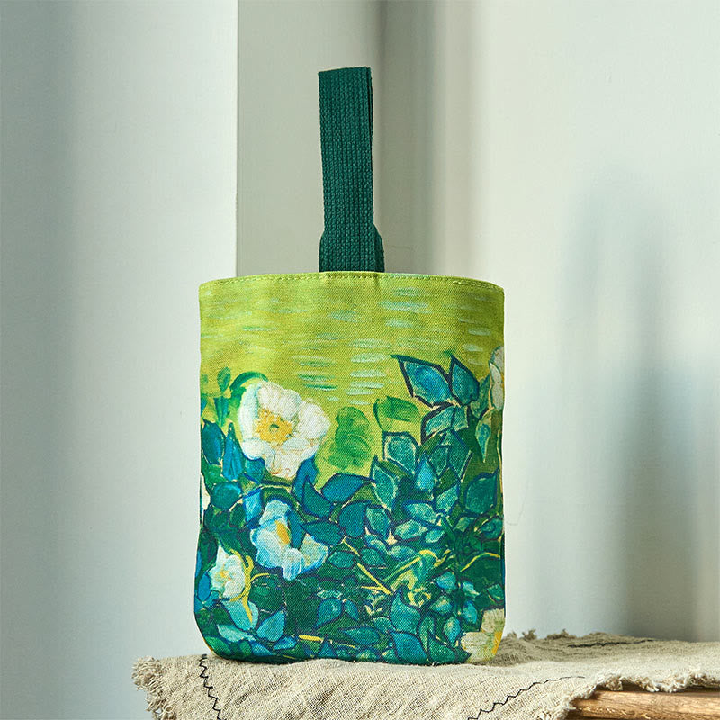 Buddhist Blessing Roses Canvas Handbag