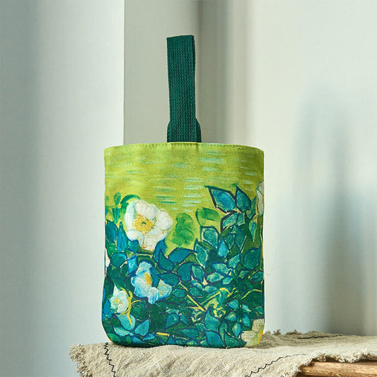 Buddhist Blessing Roses Canvas Handbag