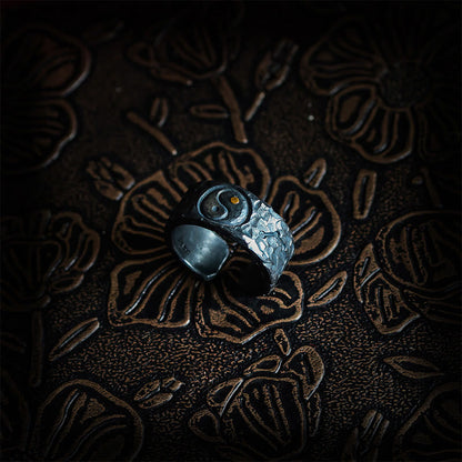 Buddhist Blessing 999 Sterling Silver Yin Yang Balance Ring