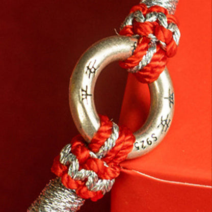 Buddhist Blessing Red String 925 Sterling Silver Safe Luck Bracelet