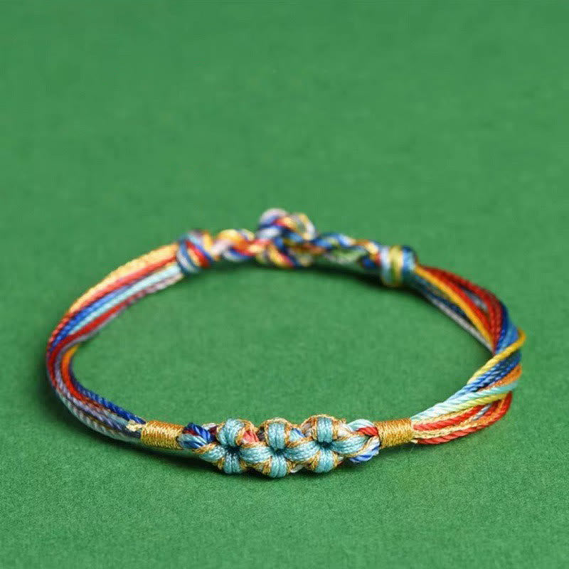 Buddhist Blessing Colorful Rope Peach Blossom Knot Zongzi Braided Bracelet