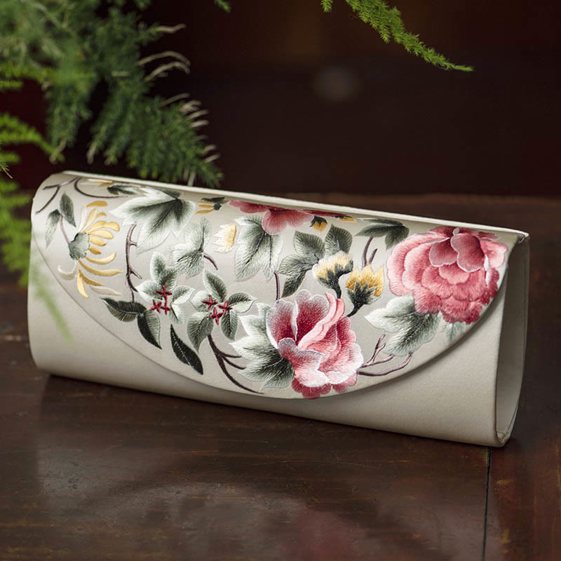 Buddhist Blessing Su Embroidery Wedding Shopping Purse Handbag Crossbody Bag