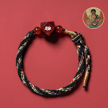 Buddhist Blessing Chinese Zodiac Natal Buddha Small Leaf Red Sandalwood Red String Protection Bracelet