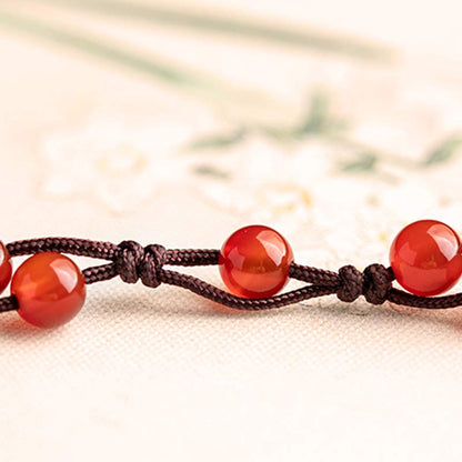 Buddhist Blessing Red Agate Moss Agate Cinnabar Calm Bracelet