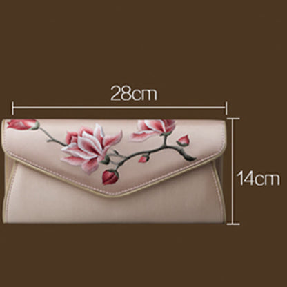 Buddhist Blessing Magnolia Su Embroidery Wedding Shopping Purse Handbag Crossbody Bag