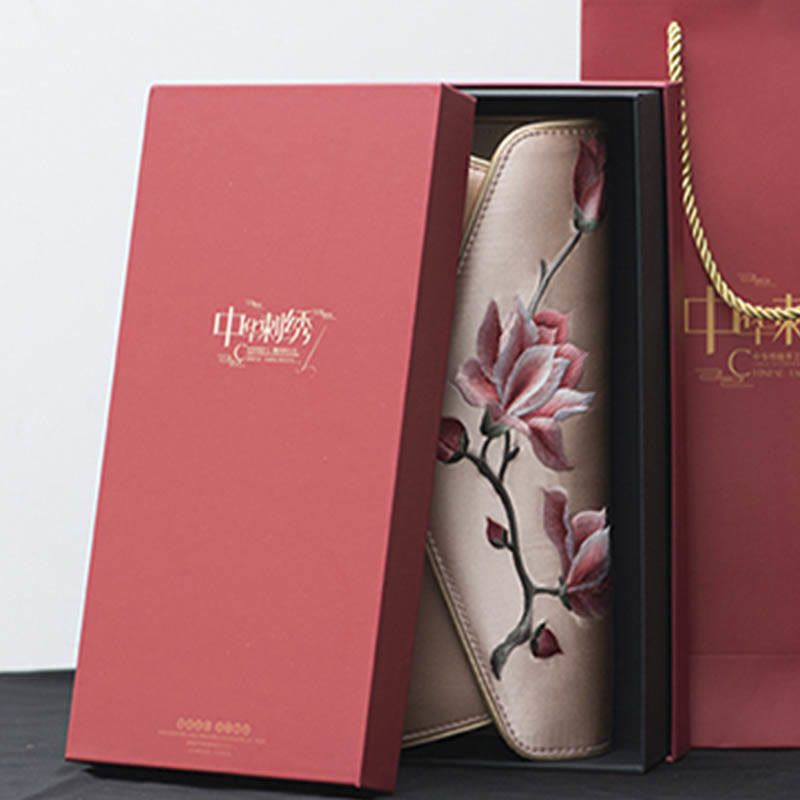 Buddhist Blessing Magnolia Su Embroidery Wedding Shopping Purse Handbag Crossbody Bag