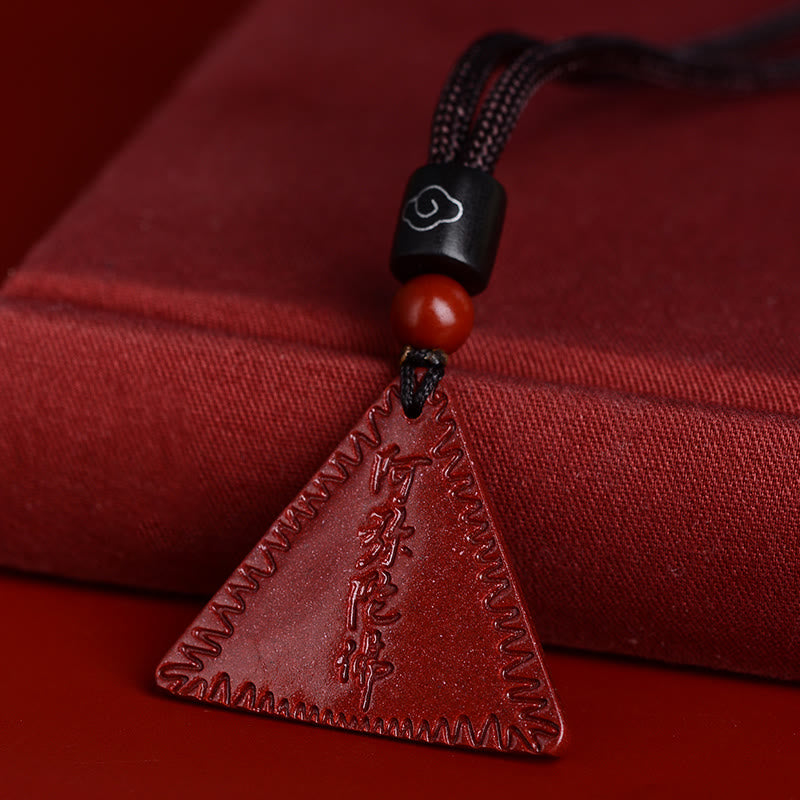 Buddhist Blessing Cinnabar Amitabha Calm Necklace Pendant