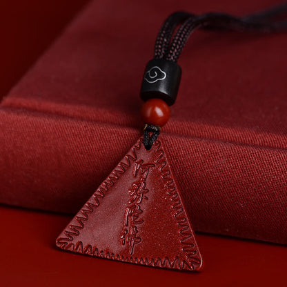 Buddhist Blessing Cinnabar Amitabha Calm Necklace Pendant