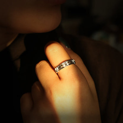 Buddhist Blessing 999 Sterling Silver Buddhist Blessing  Eyes Protection Ring