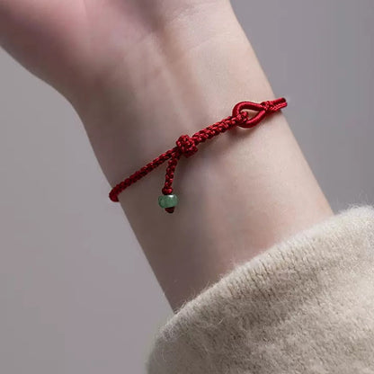 Buddhist Blessing Red String Jade Connection Bracelet