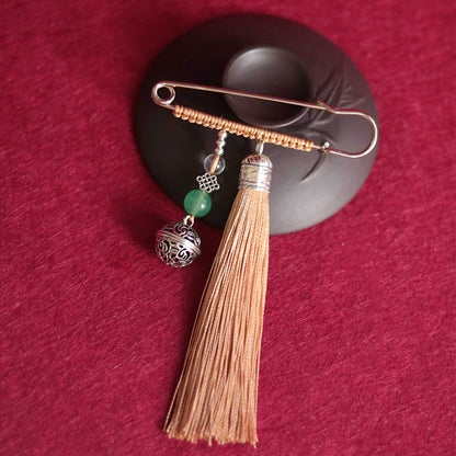Buddhist Blessing Retro Bell Tassels Brooch