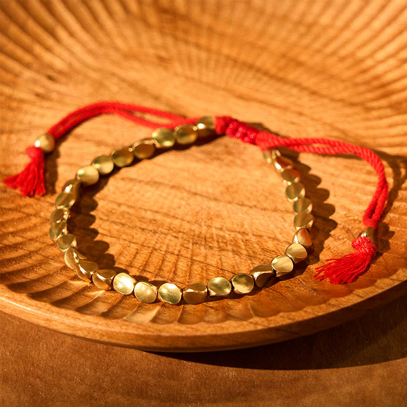 Buddhist Blessing Tibetan Copper Beads Healing Luck Bracelet