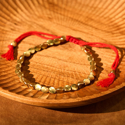 Buddhist Blessing Tibetan Copper Beads Healing Luck Bracelet