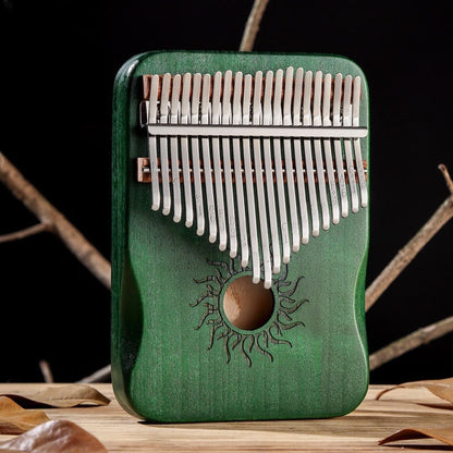 Buddhist Blessing Kalimba 17/21 Keys Thumb Piano Sun Pattern Maple Wood Beginners Portable Finger Piano