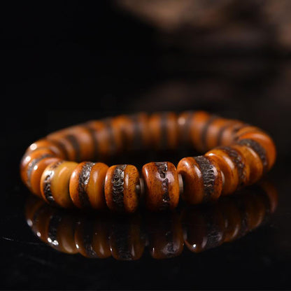 Buddhist Blessing Vintage Tibetan Bone Beads Skull Balance Bracelet