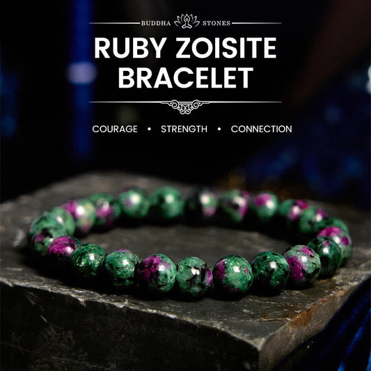 Buddhist Blessing Ruby Zoisite Connection Bracelet