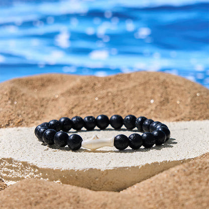Buddhist Blessing Natural Agate Stone Shark Wisdom Bracelet