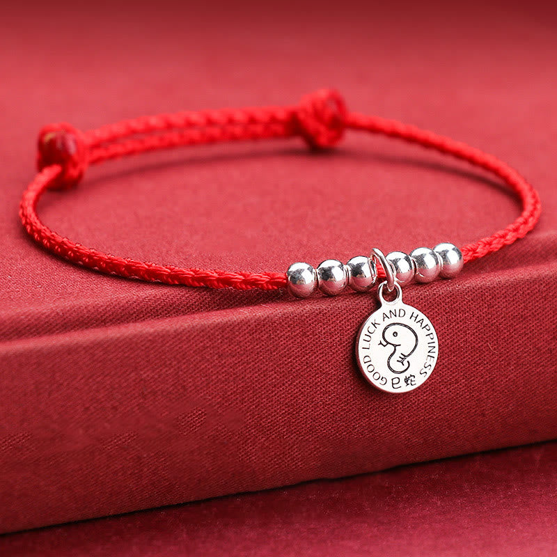 Buddhist Blessing Chinese Zodiac Kid Red String 999 Sterling Silver Protection Bracelet