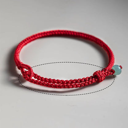 Buddhist Blessing Red String Jade Connection Bracelet