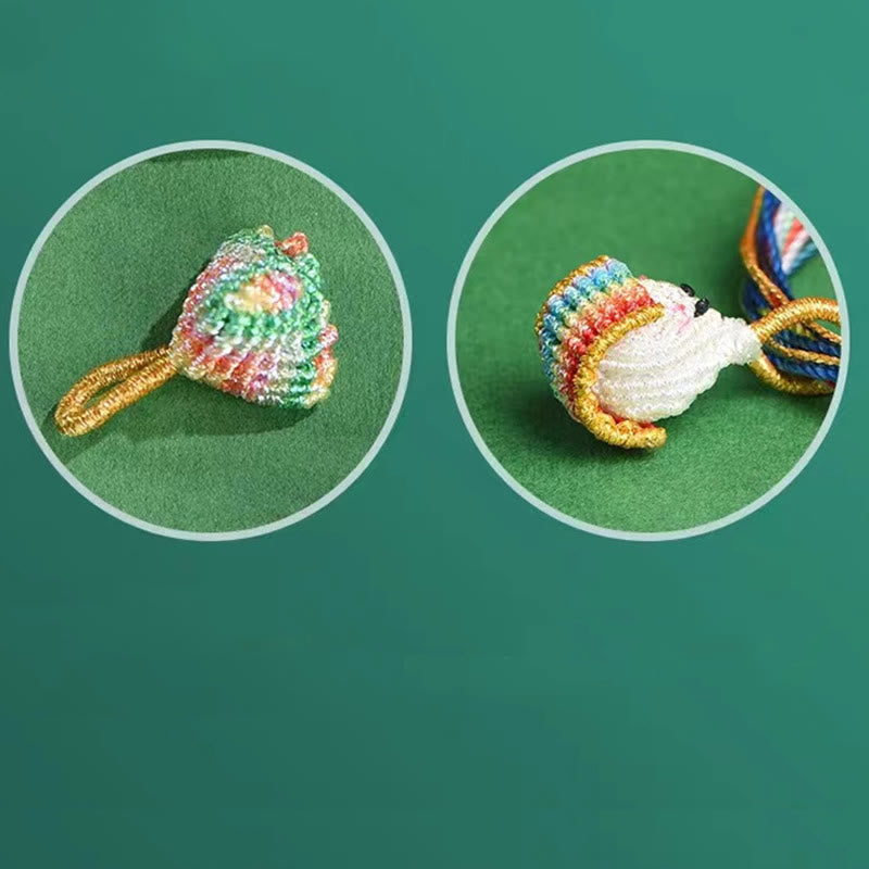 Buddhist Blessing Colorful Rope Peach Blossom Knot Zongzi Braided Bracelet