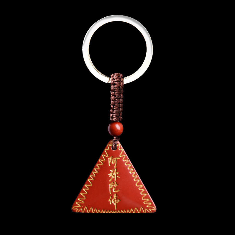 Buddhist Blessing Cinnabar Amitabha Calm Necklace Pendant