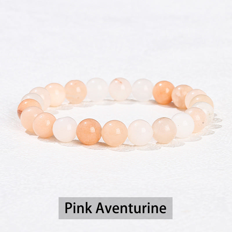 Buddhist Blessing Various Crystal Stone Amethyst Green Aventurine Rose Quartz Healing Bracelet