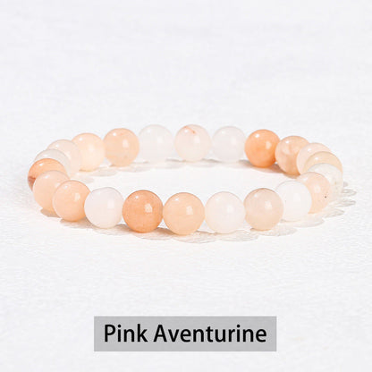 Buddhist Blessing Various Crystal Stone Amethyst Green Aventurine Rose Quartz Healing Bracelet
