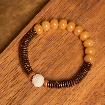 Buddhist Blessing Tibetan Bodhi Seed Dzi Bead Coconut Shell Wisdom Bracelet