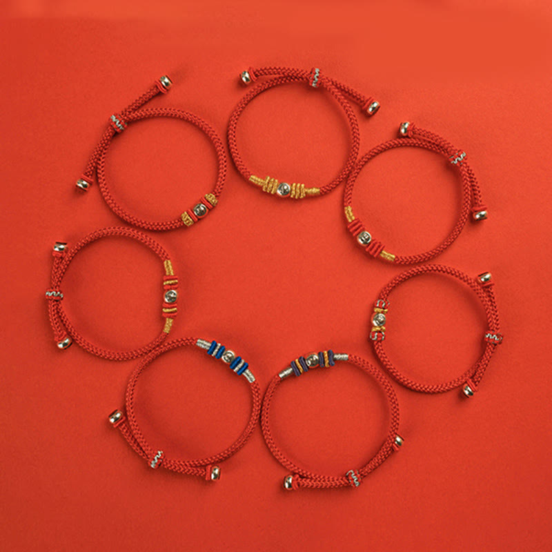 Buddhist Blessing Red String Chinese Characters Protection Bracelet