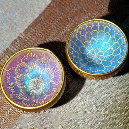 Buddhist Blessing Handmade Chinese Jianzhan Lotus Flower Pattern Ceramic Teacup Kung Fu Tea Cup 150ml