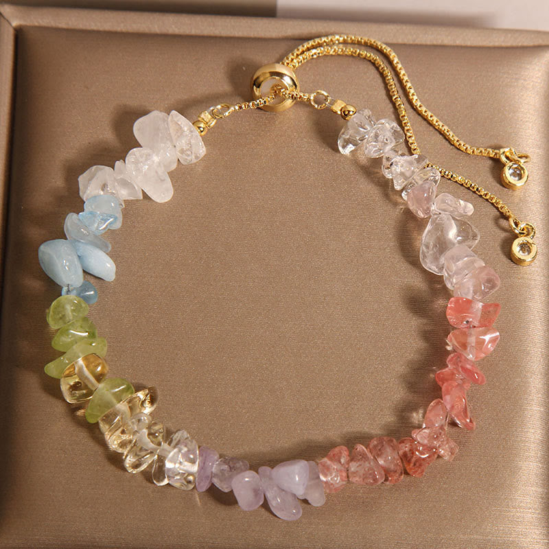 Buddhist Blessing Various Gravel Crystals White Crystal Blue Crystal Protection Bracelet