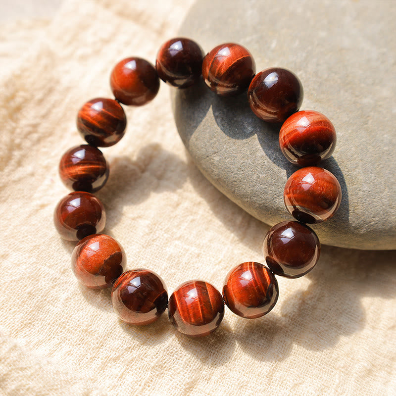 Buddhist Blessing Natural Tiger Eye Healing Bead Bracelet