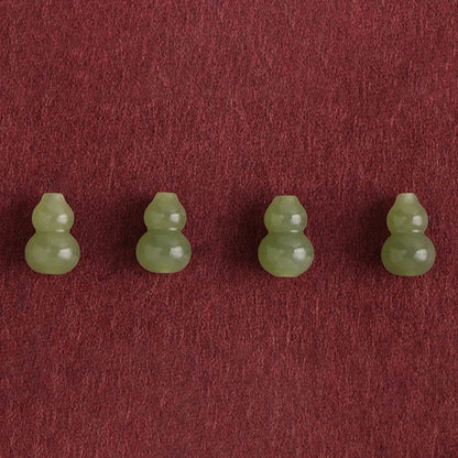 Buddhist Blessing Natural Hetian Jade Gourd Protection Luck Braided Bracelet Anklet