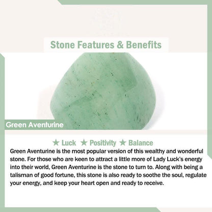 Buddhist Blessing Various Crystal Green Aventurine Love Heart Balance Bracelet