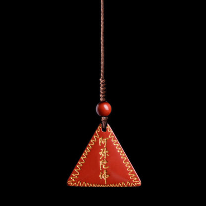 Buddhist Blessing Cinnabar Amitabha Calm Necklace Pendant