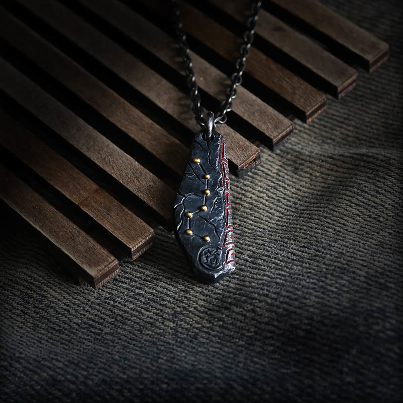 Buddhist Blessing 999 Sterling Silver Big Dipper Balance Necklace Pendant